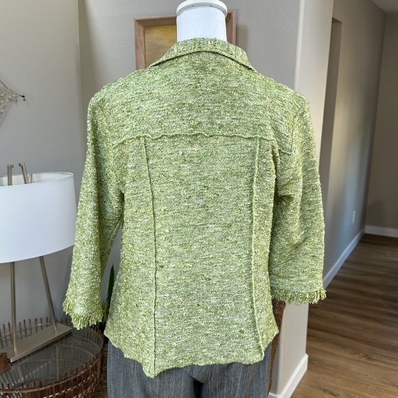 Cynthia Max Vintage Chartreuse Green cropped Blazer Jacket - Picture 4 of 9